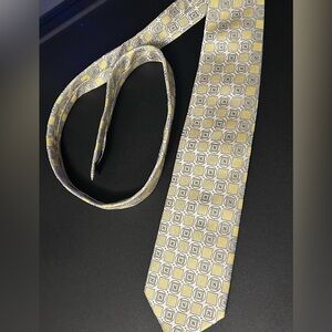 Silk Yellow Geometric Print Tie